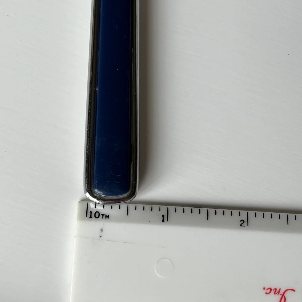 Set of 8 Seed Inox France Stainless Steel Dinner Knives Blue Handle
